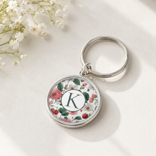 Llavero Monograma Floral de Bayas Personalizado