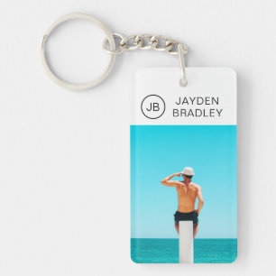 Llavero Monograma Foto Personalizado Nombre personalizado