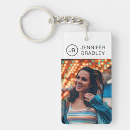 Llavero Monograma Foto Personalizado Nombre personalizado