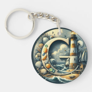 Llavero Monograma G del faro marino oceánico