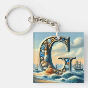Llavero Monograma G del faro marino oceánico