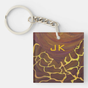 Llavero Monograma Giraffe Brown, amarillo Print