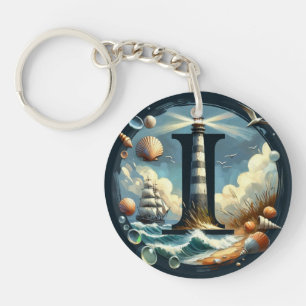 Llavero Monograma I del faro marino oceánico