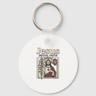 Llavero Monograma inicial de Jesús Fe Monograma inicial de