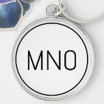 Llavero Monograma inicial simple<br><div class="desc">Diseño inicial de monograma minimalista de tipografía moderna que se puede cambiar para personalizar. Simple borde circular para enmarcar las iniciales.</div>