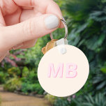 Llavero Monograma inicial simple y moderno<br><div class="desc">Cadena de teclas de monograma inicial simple y moderna. Crea tu propia cadena de claves personalizada con el nombre inicial del personalizado.</div>