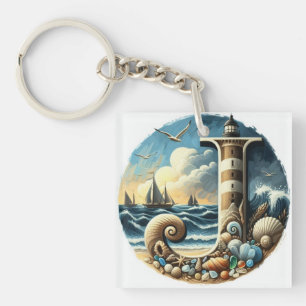 Llavero Monograma J del faro marino oceánico
