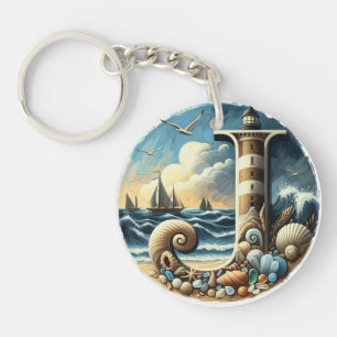 Llavero Monograma J del faro marino oceánico