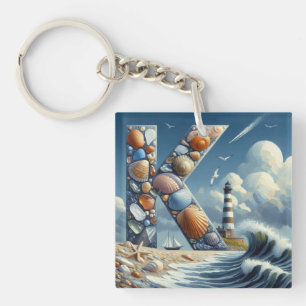 Llavero Monograma K del faro marino oceánico