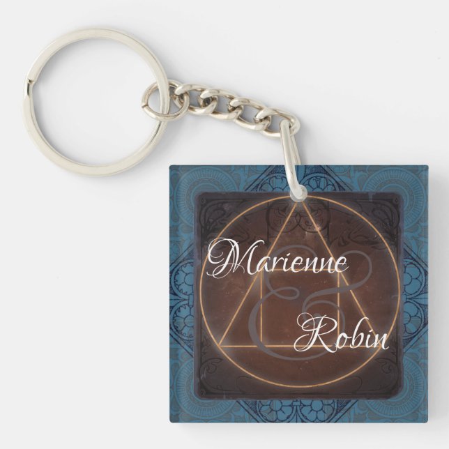 Llavero Monograma místico esotérico boda del alquimista (Frente)