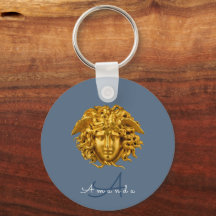 Monograma Moda Couture Oro Medusa Máscara Slate Az