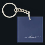 Llavero Monograma moderno azul y blanco de la Marina<br><div class="desc">Presentamos nuestra colección de Monogramas Moderno Azul y Blanco de la Marina: Eleva tu decoración de casa con nuestra sofisticada colección con un diseño contemporáneo de color azul marino y blanco. Cada una de las piezas está meticulosamente diseñada para exudar elegancia y estilo, perfecto para añadir un toque de modernidad...</div>