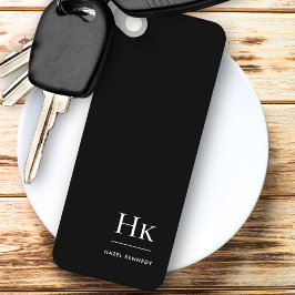 Llavero Monograma moderno clásico Minimalista blanco negro