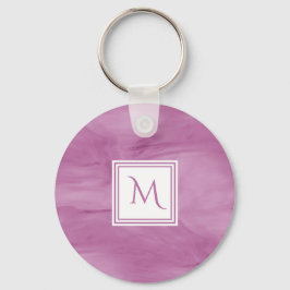 Llavero Monograma moderno de mármol sutil morado simple