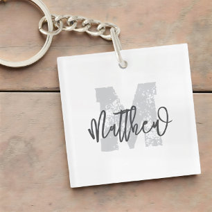 Llavero Monograma Moderno Guay Grunge Añadir su nombre