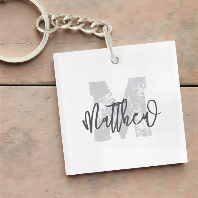 Llavero Monograma Moderno Guay Grunge Añadir su nombre (Subido por el creador)