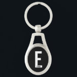 Llavero Monograma moderno y nombre en negrita personalizad<br><div class="desc">Diseño moderno de monograma con la letra "E" y nombre personalizados en estilo de fuente sans serif negrita.

Regalo perfecto para él,  regalo del día del padre,  regalo para los padrinos y más.</div>