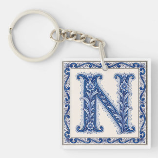 Llavero Monograma N de Patrimonio Noruego - Azul