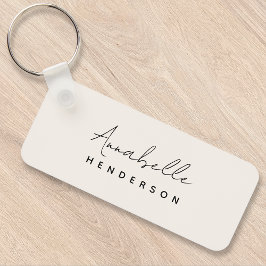 Llavero Monograma Neutral | Moderno estilo Minimalista