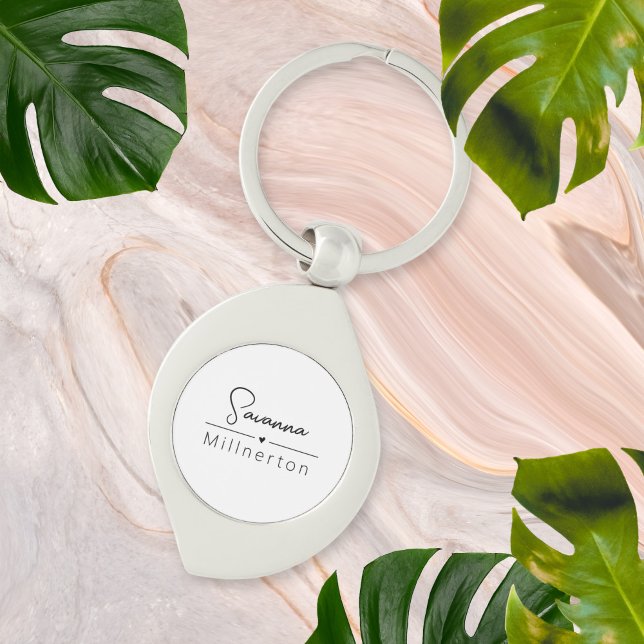 Llavero Monograma Neutral Moderno Minimalista Elegante (Subido por el creador)