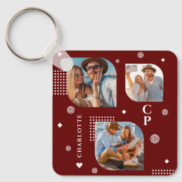 Llavero Monograma Nombre 3 Collage de fotos de moda