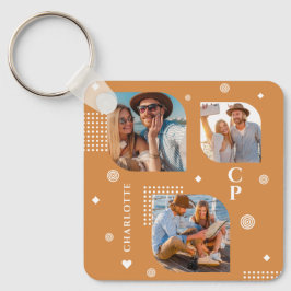 Llavero Monograma Nombre 3 Collage de fotos de moda