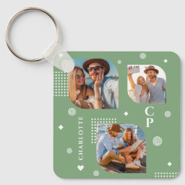 Llavero Monograma Nombre 3 Collage de fotos de moda