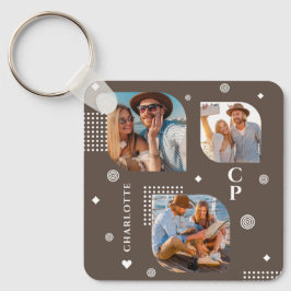 Llavero Monograma Nombre 3 Collage de fotos de moda