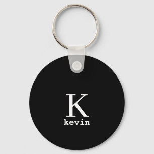 Llavero Monograma nombre personalizado negro elegante mode