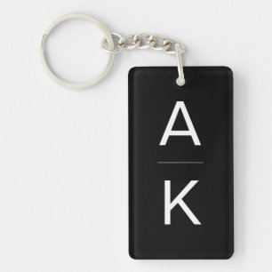 Llavero Monograma personalizado blanco y negro