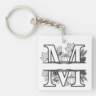 Llavero Monograma personalizado de otoño "M"
