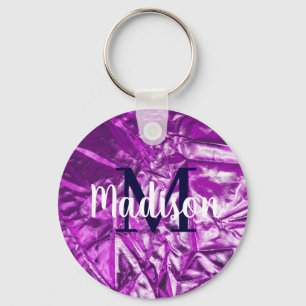 Llavero Monograma Personalizado lujoso morado personalizad