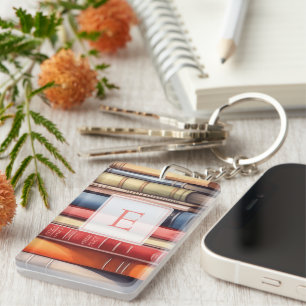 Llavero Monograma Personalizado para Amante de Libros