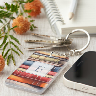 Llavero Monograma personalizado para amantes de los libros