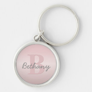 Llavero Monograma personalizado rosa y letra de tu nombre