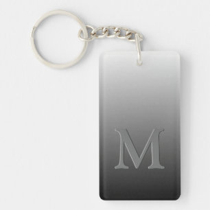 Llavero Monograma personalizado Sobre El Gradiente Blanco