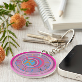 Llavero Monograma Primer reloj de bruja Colorful Artsy