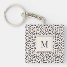 Monograma rosa de impresión animal