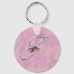 Llavero Monograma rosado F de los rosas