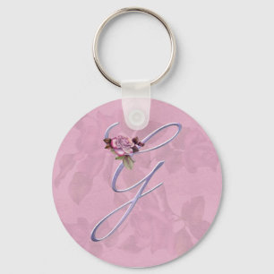 Llavero Monograma rosado G de los rosas