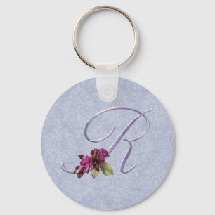 Llavero Monograma rosado R de los rosas