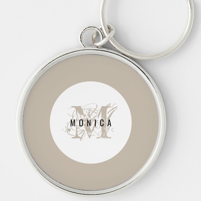 Llavero Monograma ruso moderno de moda (Frente)
