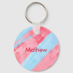 Llavero monograma simple de letra inicial añada su nombre 