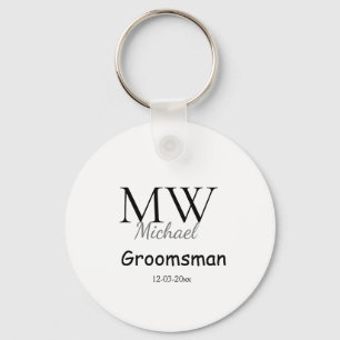 Llavero monograma simple personalizado nombre padrino mini
