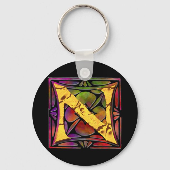 Llavero Monograma: Stainglass N (Anverso)
