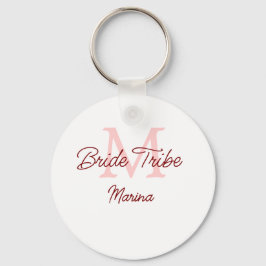 Llavero Monograma tribu de la novia rojo ducha de boda sim