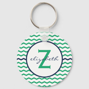 Llavero Monograma verde de Chevron