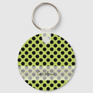 Llavero Monograma Verde Negro Moda Cuta Patrón de punto de