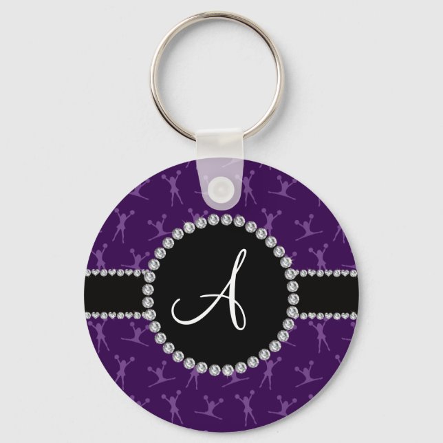 Llavero Monograma violeta círculo negro animador (Anverso)
