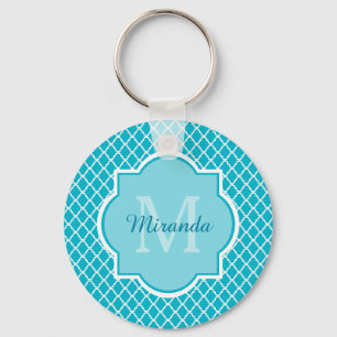 Llavero Monograma y nombre con clase de Quatrefoil de las
